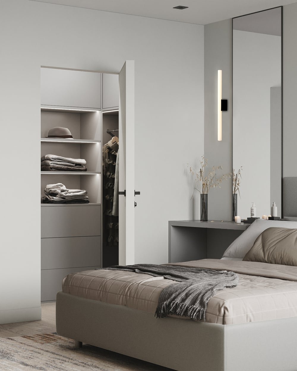 Linestra light installed in a minimal interior